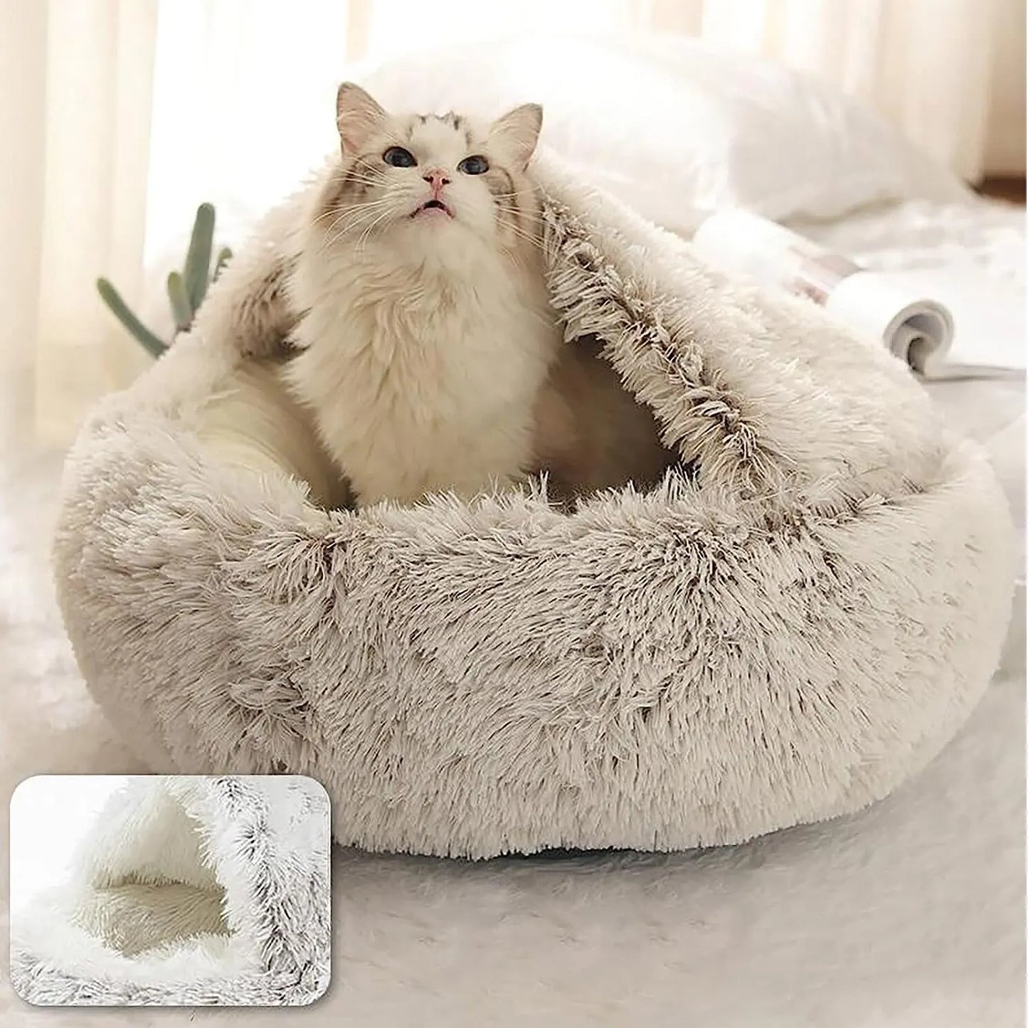 Soft Plush Pet Bed with Cover For The Nesting Pet